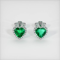 Emerald Earrings 0.75 Ct.Tw.Total Carat Weight, Platinum 950 Preview