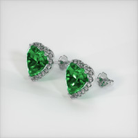 <span>6.58</span>&nbsp;<span class="tooltip-light">Ct.Tw.<span class="tooltiptext">Total Carat Weight</span></span> Emerald Earrings, Platinum 950 2