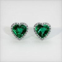 <span>2.55</span>&nbsp;<span class="tooltip-light">Ct.Tw.<span class="tooltiptext">Total Carat Weight</span></span> Emerald Earrings, Platinum 950 1