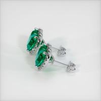 2.55 Ct.Tw. Emerald Earrings, Platinum 950 3