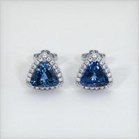 <span>1.05</span>&nbsp;<span class="tooltip-light">Ct.Tw.<span class="tooltiptext">Total Carat Weight</span></span> Sapphire Earrings, 14K White Gold 1