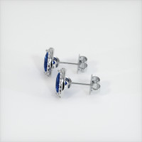 0.97 Ct.Tw. Blue Sapphire Earrings, 18K White Gold 3