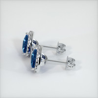 1.05 Ct.Tw. Blue Sapphire Earrings, 18K White Gold 3