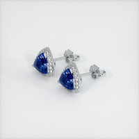 1.37 Ct.Tw. Blue Sapphire Earrings, 18K White Gold 2