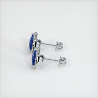 1.37 Ct.Tw. Blue Sapphire Earrings, 18K White Gold 3