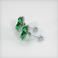 6.58 Ct.Tw. Emerald Earrings, 18K White Gold 3