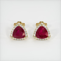 <span>1.28</span>&nbsp;<span class="tooltip-light">Ct.Tw.<span class="tooltiptext">Total Carat Weight</span></span> Ruby Earrings, 14K Yellow Gold 1