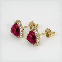 <span>2.51</span>&nbsp;<span class="tooltip-light">Ct.Tw.<span class="tooltiptext">Total Carat Weight</span></span> Ruby Earrings, 14K Yellow Gold 2