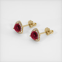 <span>1.21</span>&nbsp;<span class="tooltip-light">Ct.Tw.<span class="tooltiptext">Total Carat Weight</span></span> Ruby Earrings, 14K Yellow Gold 2