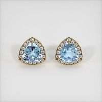 2.87 Ct.Tw. Gemstone Earrings, 14K Yellow Gold 1