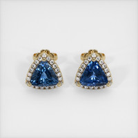 <span>1.05</span>&nbsp;<span class="tooltip-light">Ct.Tw.<span class="tooltiptext">Total Carat Weight</span></span> Sapphire Earrings, 18K Yellow Gold 1