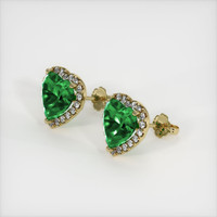 6.58 Ct.Tw. Emerald Earrings, 18K Yellow Gold 2