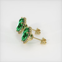 6.58 Ct.Tw. Emerald Earrings, 18K Yellow Gold 3