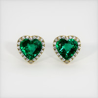 <span>2.55</span>&nbsp;<span class="tooltip-light">Ct.Tw.<span class="tooltiptext">Total Carat Weight</span></span> Emerald Earrings, 18K Yellow Gold 1