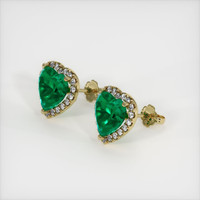 <span>2.55</span>&nbsp;<span class="tooltip-light">Ct.Tw.<span class="tooltiptext">Total Carat Weight</span></span> Emerald Earrings, 18K Yellow Gold 2