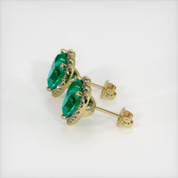 2.55 Ct.Tw. Emerald Earrings, 18K Yellow Gold 3