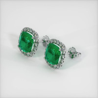 Pave Emerald Earrings 2.47 Ct.Tw.Total Carat Weight, Platinum 950 Preview