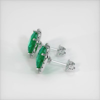 <span>1.30</span>&nbsp;<span class="tooltip-light">Ct.Tw.<span class="tooltiptext">Total Carat Weight</span></span> Emerald Earrings, Platinum 950 3