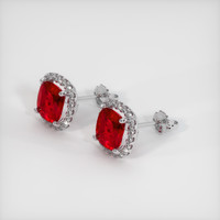 <span>2.03</span>&nbsp;<span class="tooltip-light">Ct.Tw.<span class="tooltiptext">Total Carat Weight</span></span> Ruby Earrings, Platinum 950 2