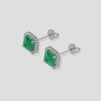 <span>1.07</span> <span class="tooltip-light">Ct.Tw.<span class="tooltiptext">Total Carat Weight</span></span> Emerald Earrings, Platinum 950 3