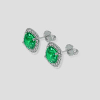 <span>1.90</span>&nbsp;<span class="tooltip-light">Ct.Tw.<span class="tooltiptext">Total Carat Weight</span></span> Emerald Earrings, Platinum 950 3