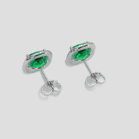<span>1.90</span>&nbsp;<span class="tooltip-light">Ct.Tw.<span class="tooltiptext">Total Carat Weight</span></span> Emerald Earrings, Platinum 950 4