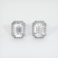 <span>2.43</span>&nbsp;<span class="tooltip-light">Ct.Tw.<span class="tooltiptext">Total Carat Weight</span></span> Sapphire Earrings, 14K White Gold 1