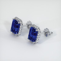 4.35 Ct.Tw. Blue Sapphire Earrings, 14K White Gold 3
