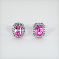 <span>2.16</span>&nbsp;<span class="tooltip-light">Ct.Tw.<span class="tooltiptext">Total Carat Weight</span></span> Sapphire Earrings, 14K White Gold 1