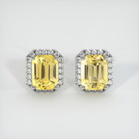 <span>6.07</span>&nbsp;<span class="tooltip-light">Ct.Tw.<span class="tooltiptext">Total Carat Weight</span></span> Sapphire Earrings, 14K White Gold 1