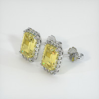 2.89 Ct.Tw. Greenish Yellow Sapphire Earrings, 14K White Gold 3