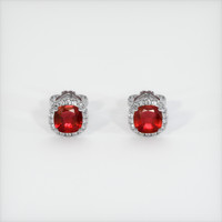 Ruby Earrings 0.88 Ct.Tw.Total Carat Weight, 14K White Gold Preview