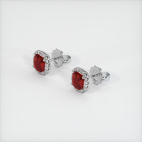 Ruby Earrings 0.88 Ct.Tw.Total Carat Weight, 14K White Gold Preview