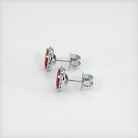 Ruby Earrings 0.88 Ct.Tw.Total Carat Weight, 14K White Gold Preview