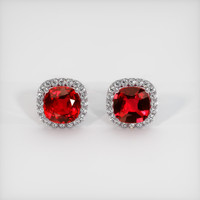2.03 Ct.Tw. Ruby Earrings, 14K White Gold 1