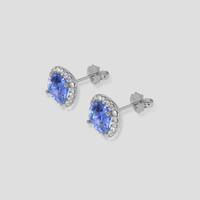<span>2.19</span>&nbsp;<span class="tooltip-light">Ct.Tw.<span class="tooltiptext">Total Carat Weight</span></span> Blue Sapphire Earrings, 18K White Gold 3