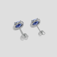 <span>2.19</span> <span class="tooltip-light">Ct.Tw.<span class="tooltiptext">Total Carat Weight</span></span> Blue Sapphire Earrings, 18K White Gold 4