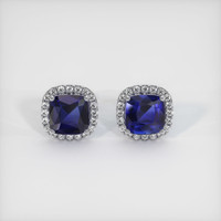 <span>1.90</span>&nbsp;<span class="tooltip-light">Ct.Tw.<span class="tooltiptext">Total Carat Weight</span></span> Sapphire Earrings, 18K White Gold 1