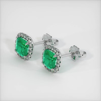 <span>0.98</span>&nbsp;<span class="tooltip-light">Ct.Tw.<span class="tooltiptext">Total Carat Weight</span></span> Emerald Earrings, 18K White Gold 2