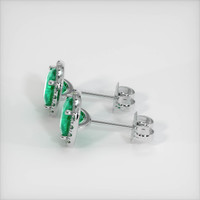 <span>0.98</span>&nbsp;<span class="tooltip-light">Ct.Tw.<span class="tooltiptext">Total Carat Weight</span></span> Emerald Earrings, 18K White Gold 3