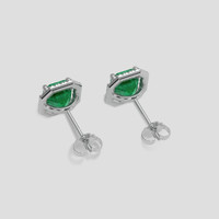 <span>1.07</span> <span class="tooltip-light">Ct.Tw.<span class="tooltiptext">Total Carat Weight</span></span> Emerald Earrings, 18K White Gold 4