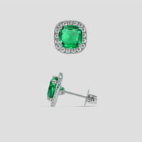 <span>1.90</span>&nbsp;<span class="tooltip-light">Ct.Tw.<span class="tooltiptext">Total Carat Weight</span></span> Emerald Earrings, 18K White Gold 2