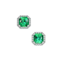 1.74 Ct.Tw. Emerald Earrings, 18K White Gold 1
