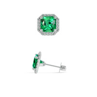 1.74 Ct.Tw. Emerald Earrings, 18K White Gold 2