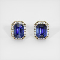 4.35 Ct.Tw. Blue Sapphire Earrings, 14K Yellow Gold 1
