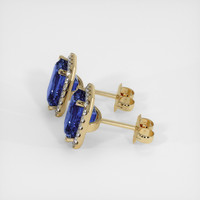 4.35 Ct.Tw. Blue Sapphire Earrings, 14K Yellow Gold 2