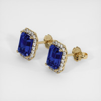 4.35 Ct.Tw. Blue Sapphire Earrings, 14K Yellow Gold 3