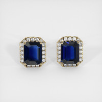 2.66 Ct.Tw. Blue Sapphire Earrings, 14K Yellow Gold 1