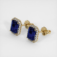 2.66 Ct.Tw. Blue Sapphire Earrings, 14K Yellow Gold 3