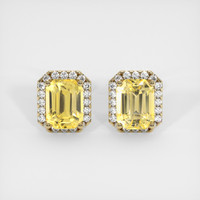 <span>6.07</span>&nbsp;<span class="tooltip-light">Ct.Tw.<span class="tooltiptext">Total Carat Weight</span></span> Sapphire Earrings, 14K Yellow Gold 1